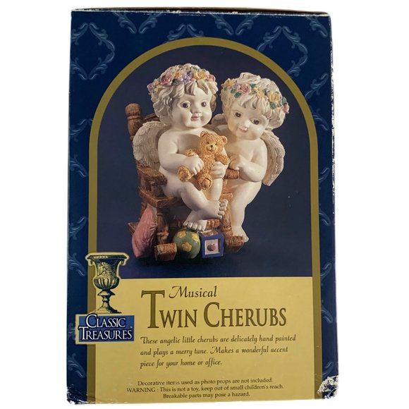 Classic Treasures Musical Figurine Twin Cherubs Plays “It’s a Small World” - Picture 3 of 9